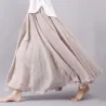 Jupe longue en coton lin avec taille élastique