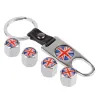 UK flagga - bil däck ventil caps med wrench keychain