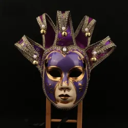Vintage Jolly Joker - Venetian full face mask för maskerad & halloween