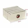 N35 vahva neodymium cuboid magneetti 20 * 10 * 4 mm 4 mm reikä 5 pcs