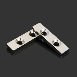 N35 sterke neodymium magneetblok 40 * 10 * 4mm - verzonken met 2 gaten 2 stuksN35