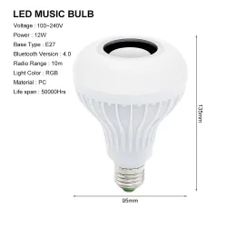 Smart RGB LED -lamppu langattomalla Bluetooth-kaiuttimella – etäohjaus