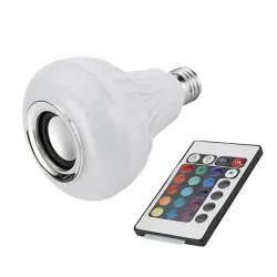 Smart RGB LED lampa med trådlös Bluetooth högtalare - fjärrkontroll
