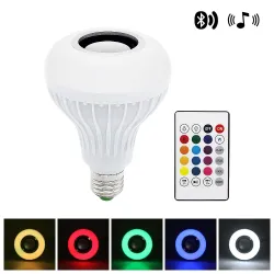 Lâmpada LED RGB inteligente com alto-falante Bluetooth sem fio - controle remoto