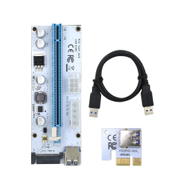 3 in 1 Molex 4Pin SATA 6PIN PCI Express PCIE PCI-E Riser Card 008s 1x to 16x USB 3.0 For Mining Bitcoin Miner