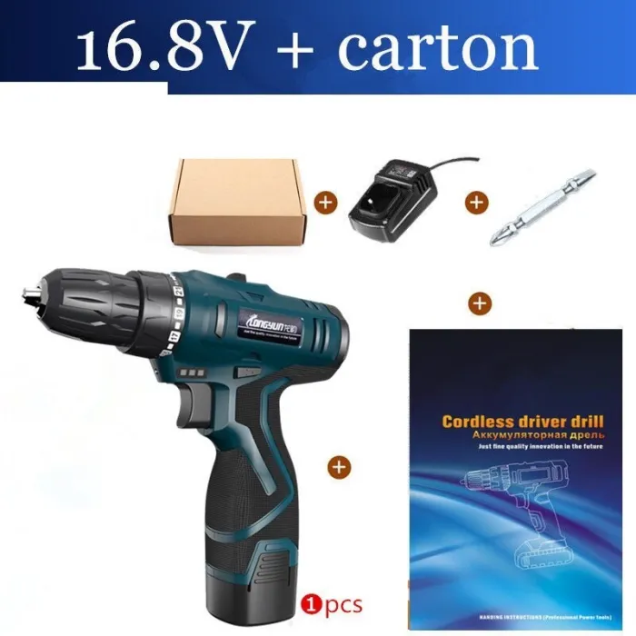 16.8V elektrisk skruvmejsel - borr - set