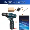 16.8V elektrisk skruvmejsel - borr - set
