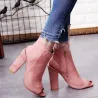 Stilvolle Wildleder - Stiefel mit offenem Zehe & Ferse