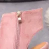 Stilvolle Wildleder - Stiefel mit offenem Zehe & Ferse