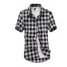 Moda camisa xadrez com manga curta