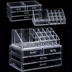 MaquillajeOrganizador de maquillaje transparente acrílico - caja de almacenamiento