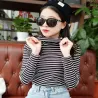 Casual - long sleeve sweater - striped turtleneck