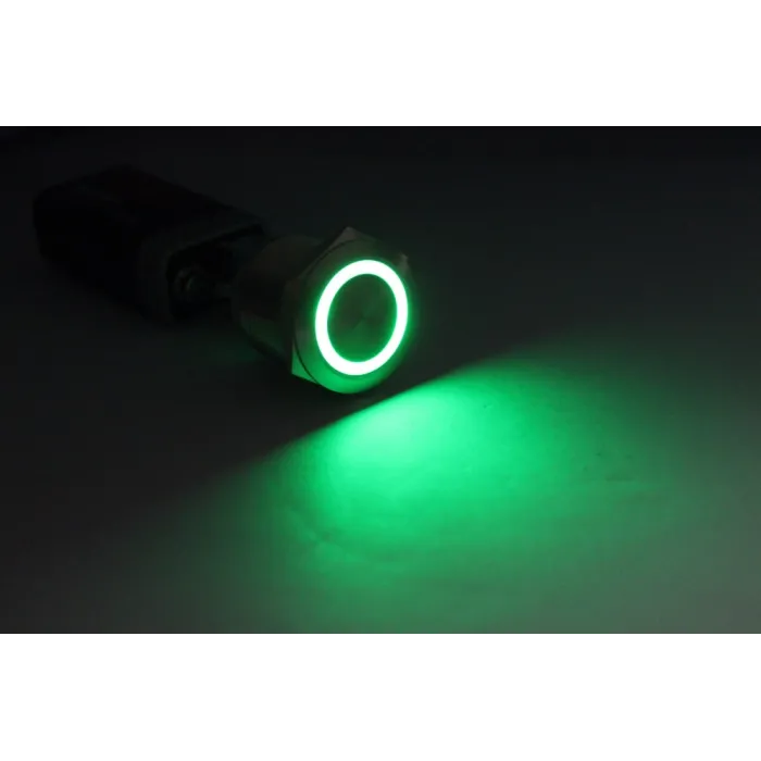 22mm Metall wasserdicht Edelstahl-Taste - schaltet momentan - flache runde Lampe