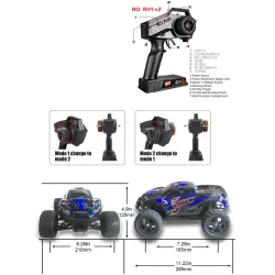 CarrosREMO 1635 1/16 2.4G 4WD - impermeable - camión monstruo sin cepillos - coche RC