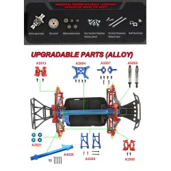 CarrosREMO 1635 1/16 2.4G 4WD - impermeable - camión monstruo sin cepillos - coche RC