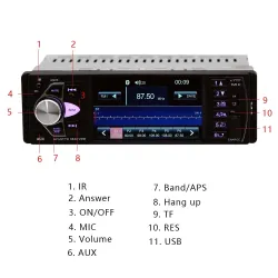 Radioradio de coche Bluetooth - pantalla de 1 a 4 pulgadas - MP3/MP5 - cámara trasera - control remoto