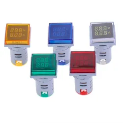 AC 60-500V 0-100A - affichage double numérique carré voltmètre LED - mesuremètre