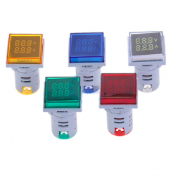 AC 60-500V 0-100A - LED Voltmeter quadratische digitale Dual-Anzeige - Spannungsanzeige - Messgerät