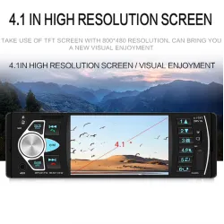 Rádio carro Bluetooth - din 1 - 4 polegadas display - MP3/MP5 - câmera traseira - direção remota