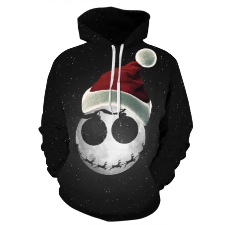 3D Christmas Halloween Skull print - hoodie - unisexe