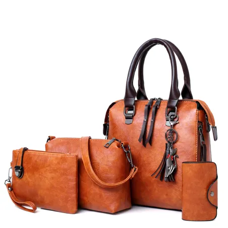 Luxus Ledertasche Set inkl. Geldbeutel 4 Stück