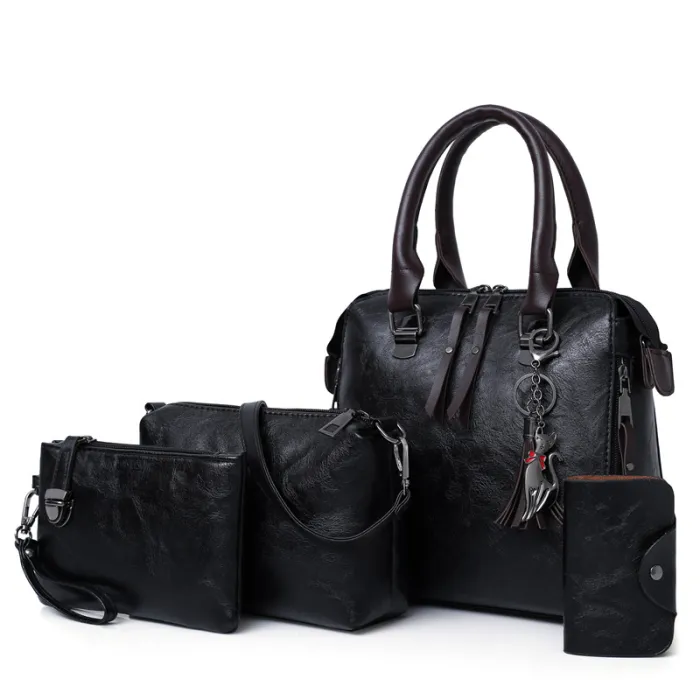 Lyx läderpåse set incl purse 4 pcs