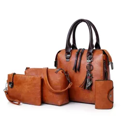 Lyx läderpåse set incl purse 4 pcs