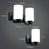 E27Base LED E27 - lámpara de pared con cabeza individual y doble