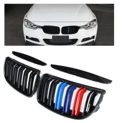 Gloss & matt M color 2 line front kidney grille for BMW