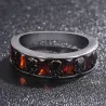Crystal punainen retro gothic sormus kallot - unisex
