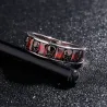 Crystal punainen retro gothic sormus kallot - unisex