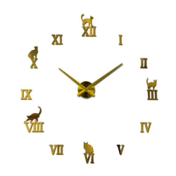 3D decorative wall quartz clock with roman numbers