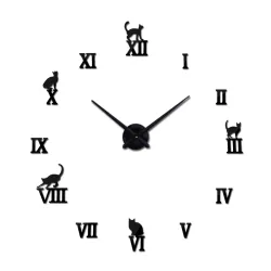 RelojesReloj de cuarzo de pared decorativo 3D con números romanos