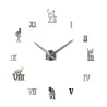 3D decorative wall quartz clock with roman numbers