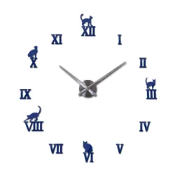 3D decorative wall quartz clock with roman numbers