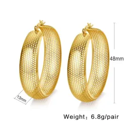 AretesHollow gold hoops - pendientes de acero inoxidable