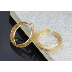 AretesHollow gold hoops - pendientes de acero inoxidable