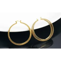 Hollow gold hoops - rostfria stålörhängen