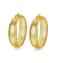 AretesHollow gold hoops - pendientes de acero inoxidable