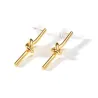 Gold knot drop - stainless steel earrings