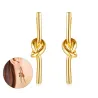 Gold knot drop - stainless steel earrings