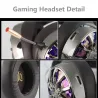 NiUB5 PC65 glödande spelheadset - 3D USB 7.1 PS4-hörlurar med ljudavbrytning