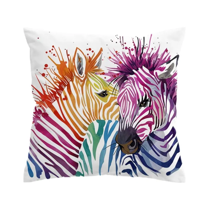 Safari coloré zèbres - housse de coussin