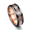 Tungsten Steel - ros gulddrake - ring