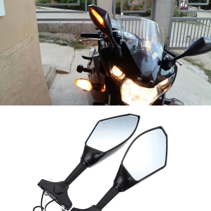 Moottoripyörän rearview peilit - Led turn signals valot Kawasaki 2 pcs