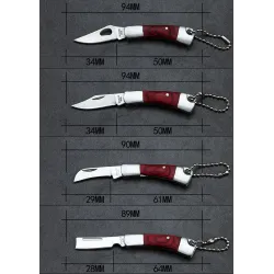 Mini taitettava taskuveitsi, jossa on keychain