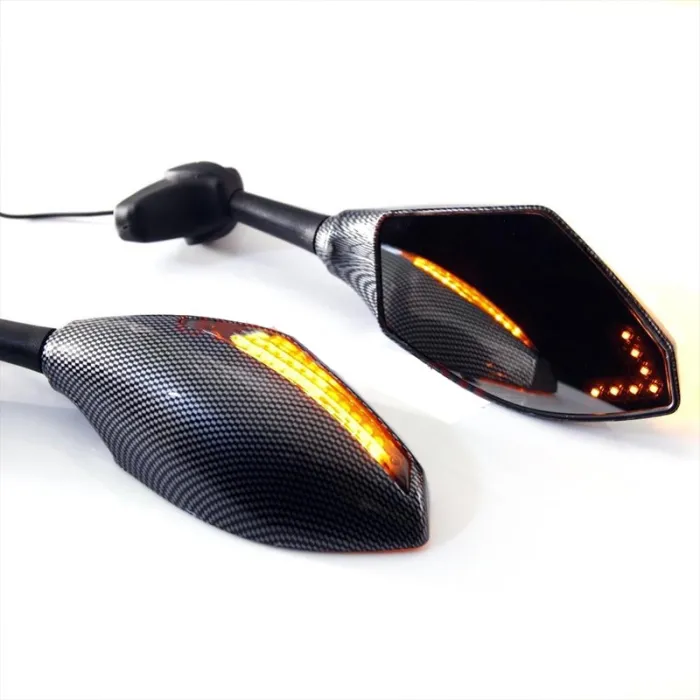 Moottoripyöräpeilit - Led turn signal -indikaattorit 2 pc