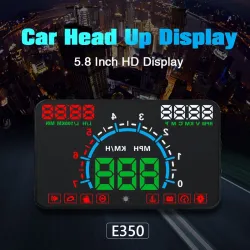 GEYIREN E350 OBD2 II HUD 5,8 tums skärm - överhastighetslarm och bränsleförbrukning - bildisplay