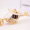 Crystal golden helicopter - keychain