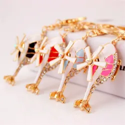 llaveroCristal helicóptero dorado - llavero